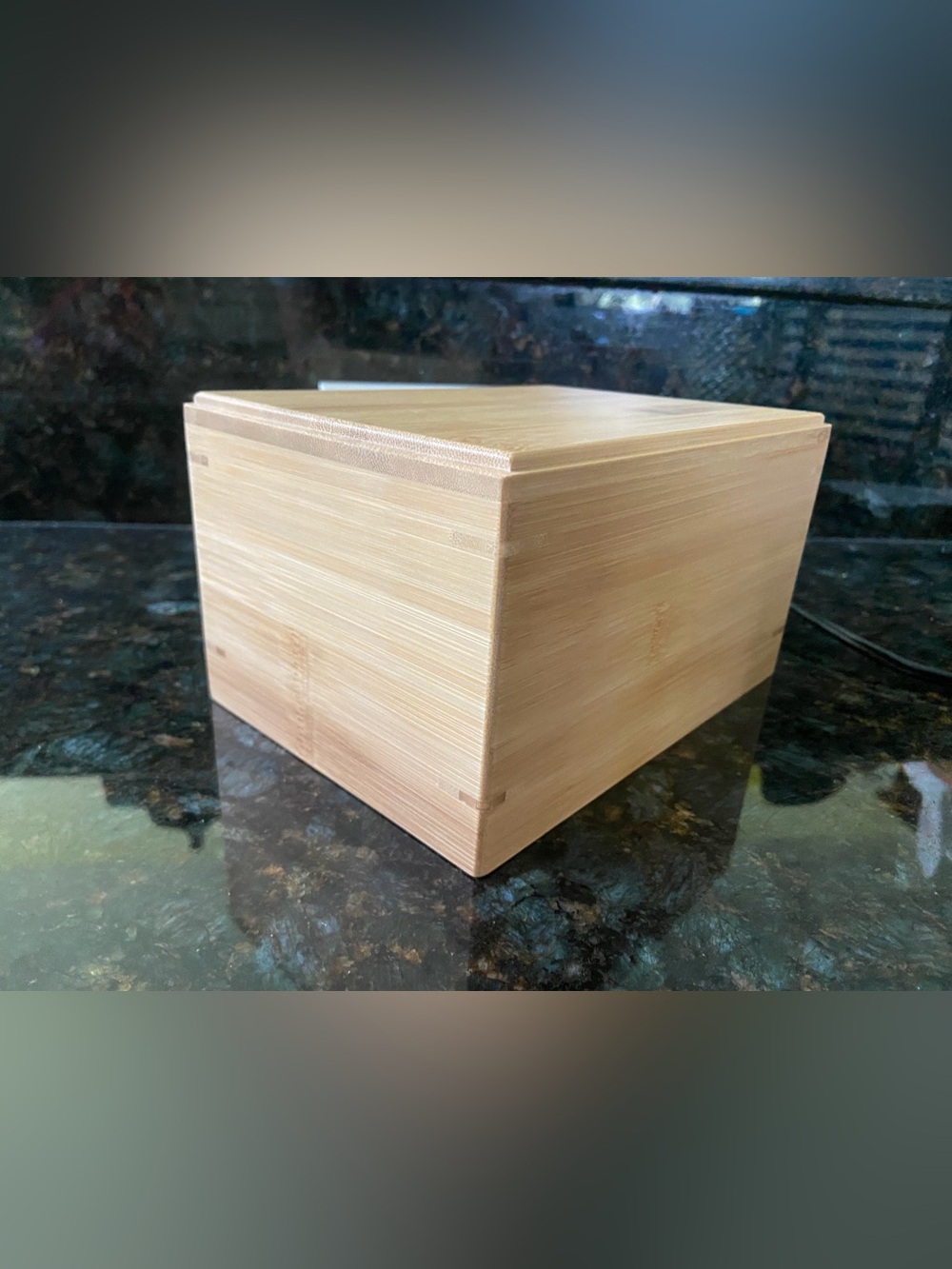Solid oak urn